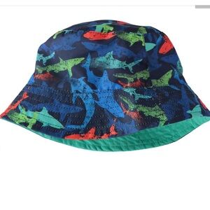 Addie & Tate Reversible Shark Bucket Hat - Blue & Teal